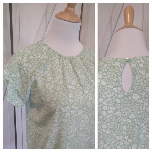 Loft Green / White Floral Blouse - Picture 8 of 16